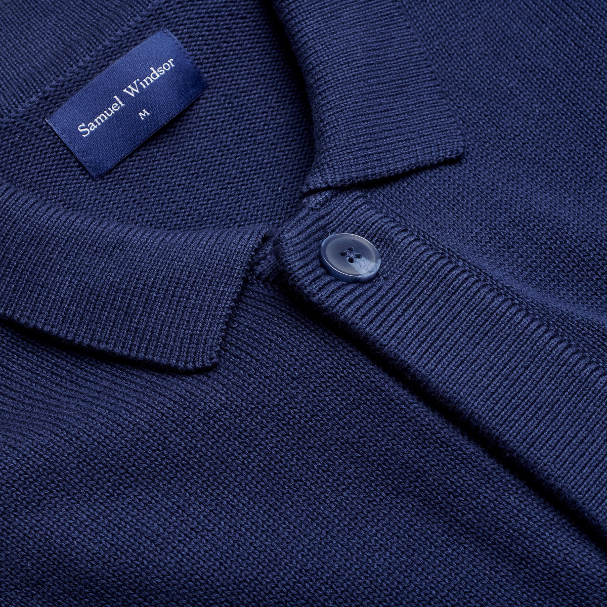 Knitted Cardigan - Navy - Neckline Detail