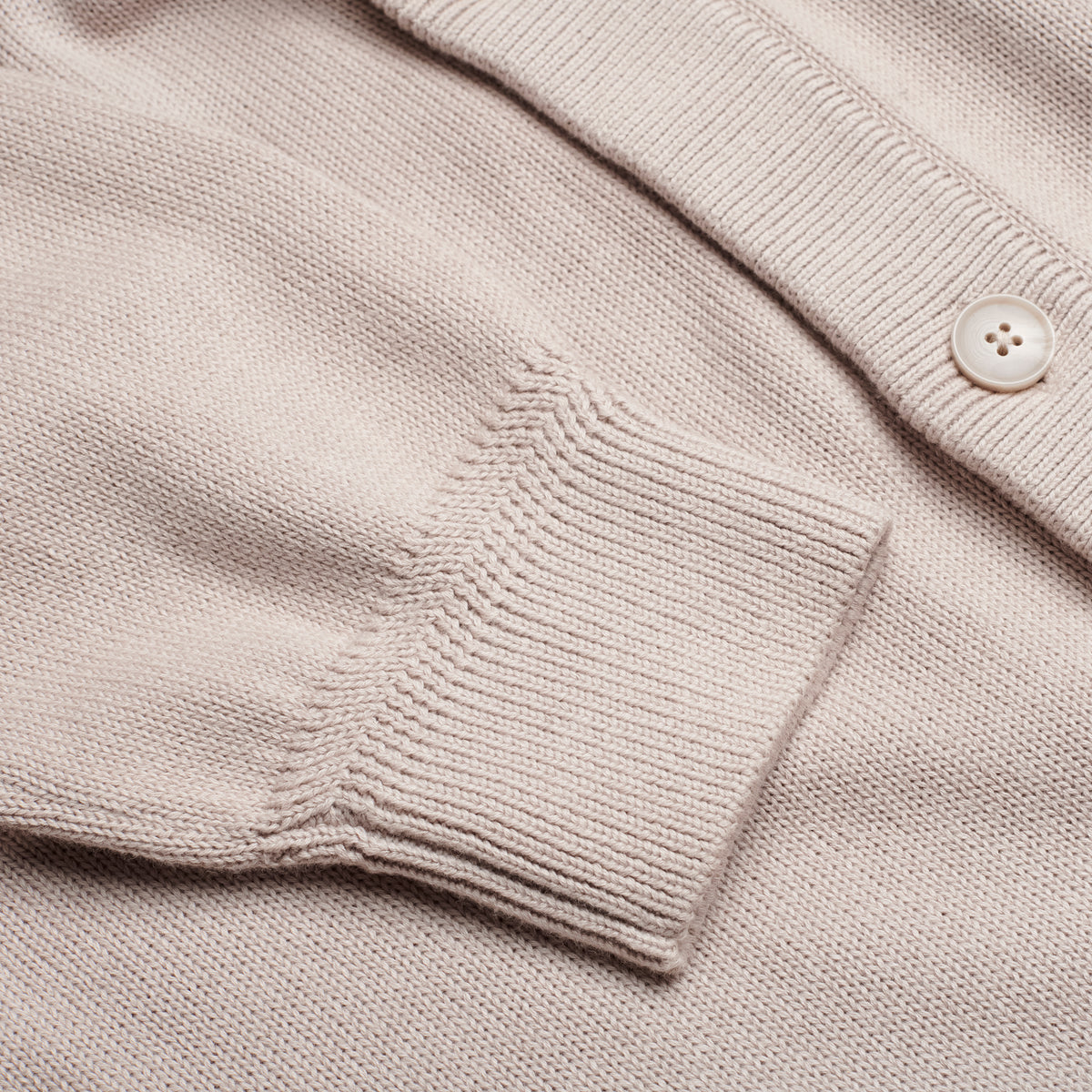Knitted Cardigan - Taupe - Sleeve Detail