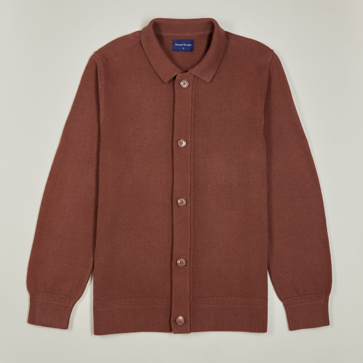 Knitted Cardigan - Chocolate - Front