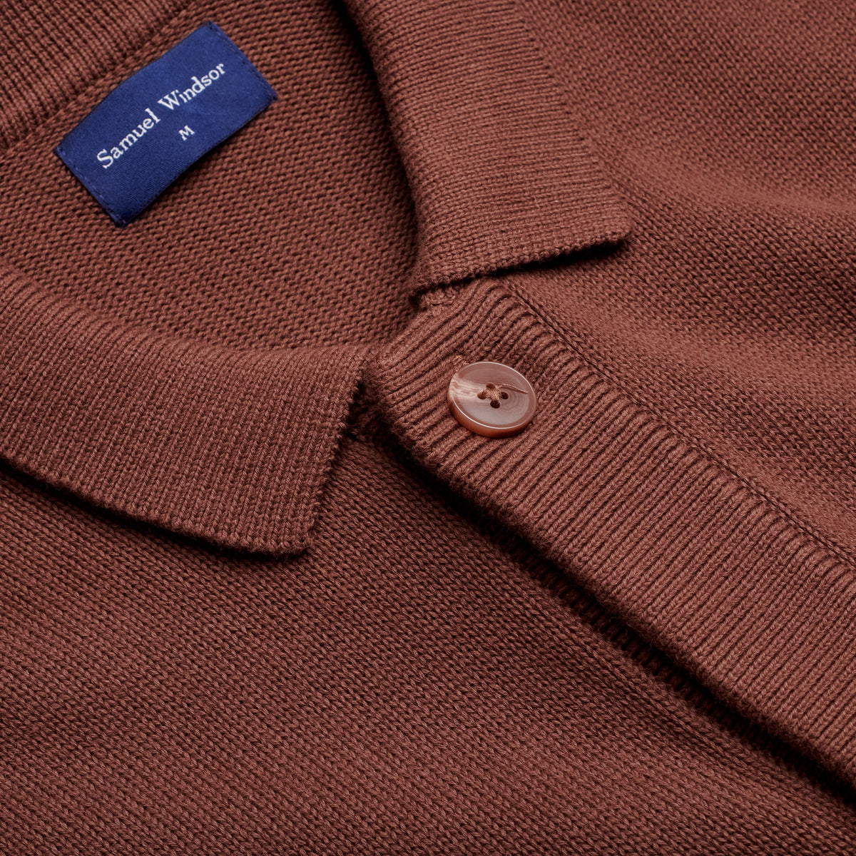 Knitted Cardigan - Chocolate - Neckline Detail