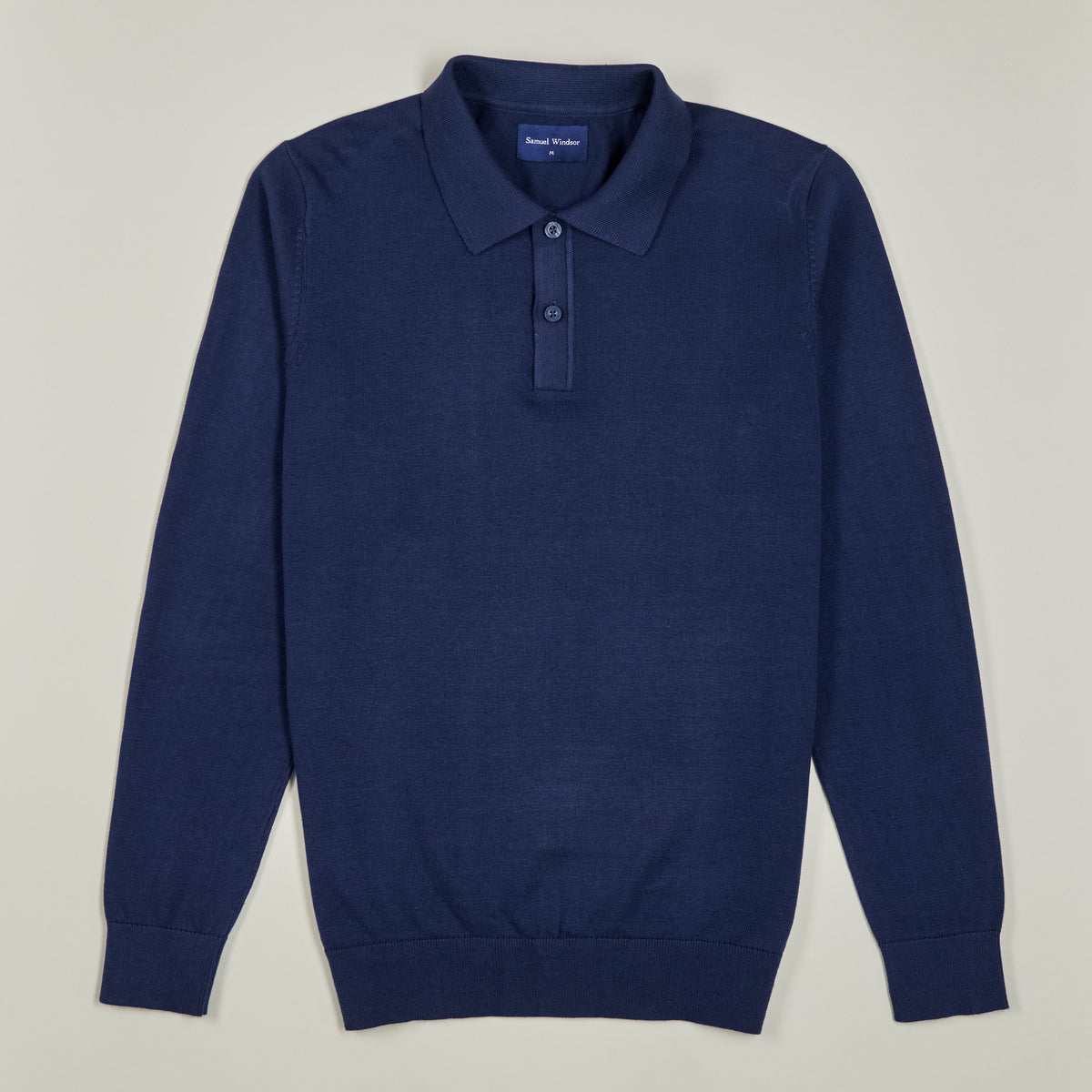 Knitted Polo - Navy - Front