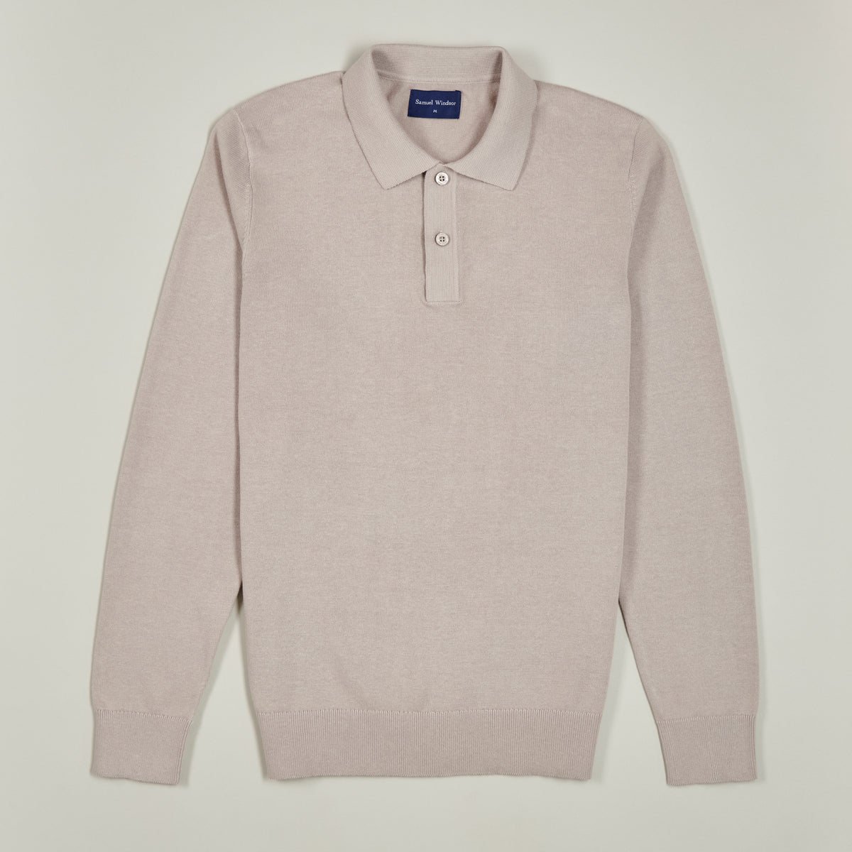 Knitted Polo - Taupe - Front