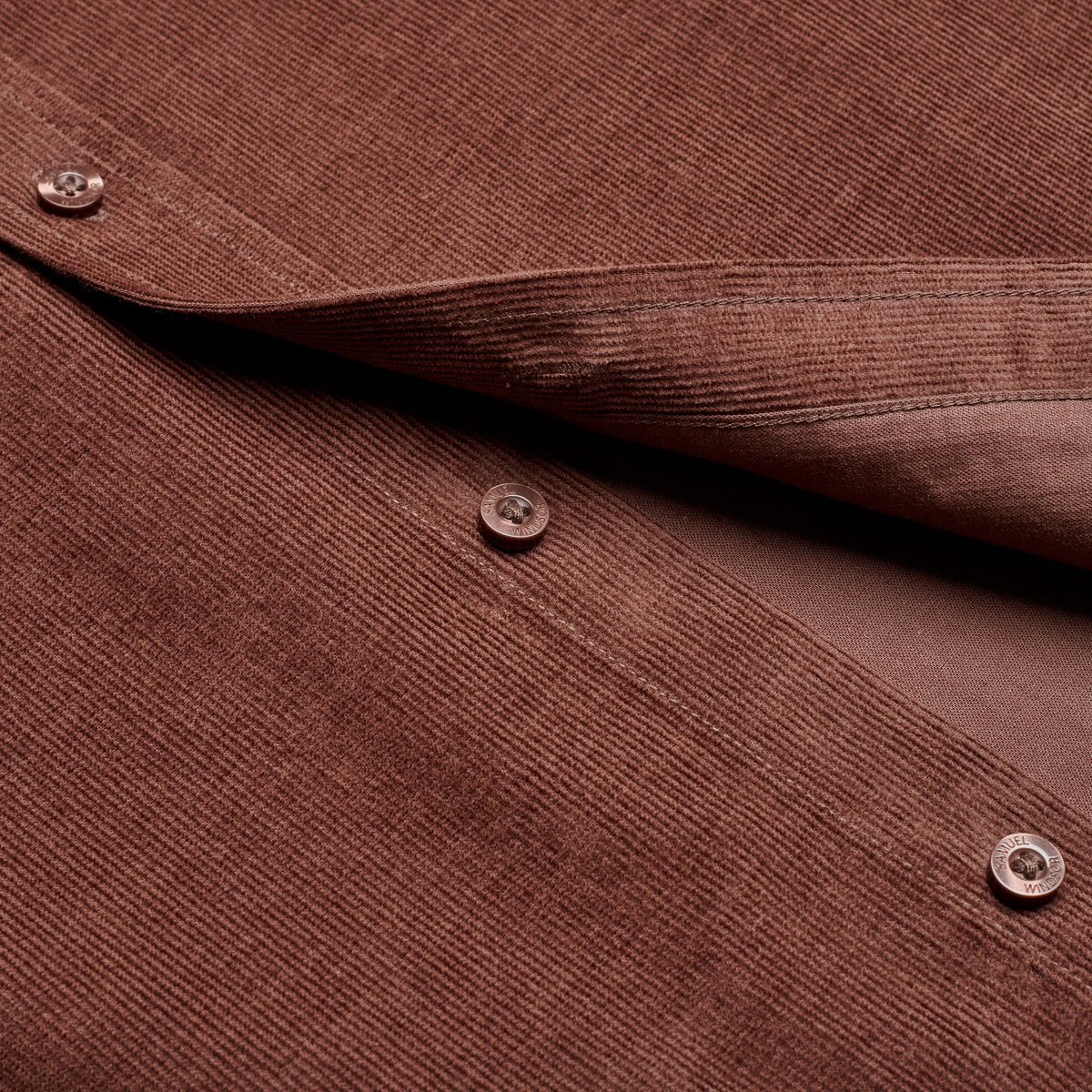 Corduroy Shirt - Dark Brown - Buttons Detail