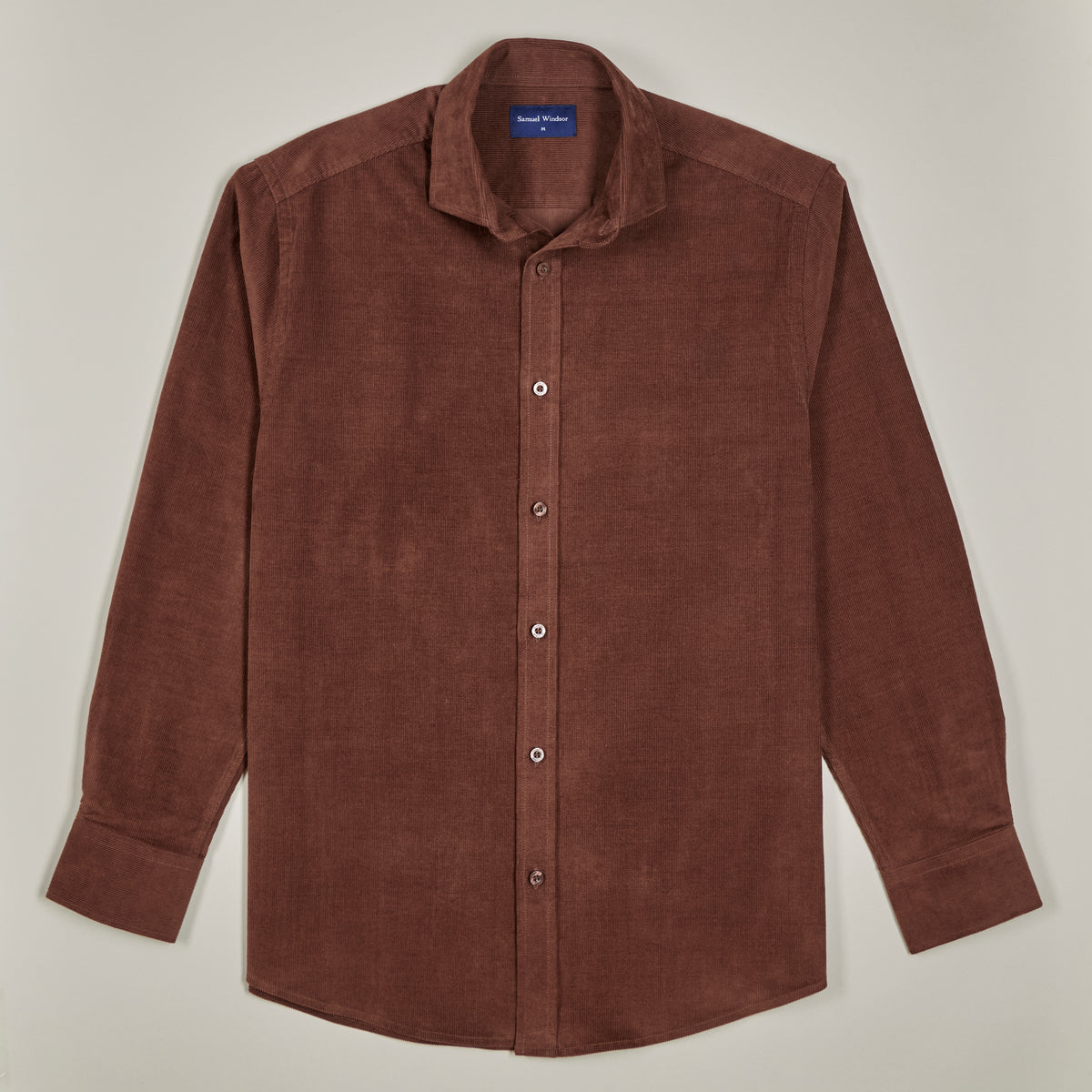 Corduroy Shirt - Dark Brown - Front
