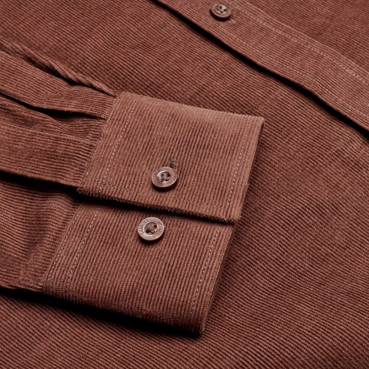 Corduroy Shirt - Dark Brown - Sleeve Detail