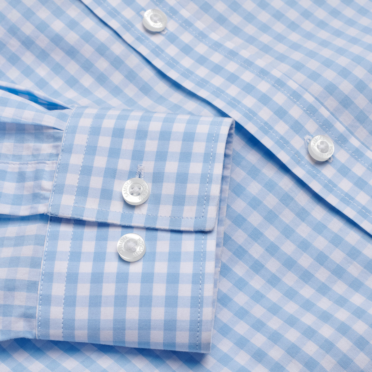 Poplin Shirt - Sky Check - Sleeve Detail