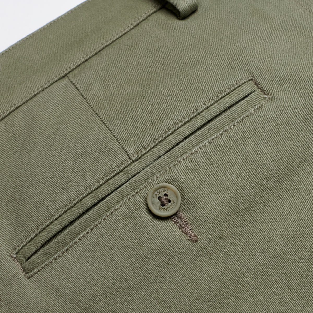 Flat Front Chino - Sage - Pocket Detail