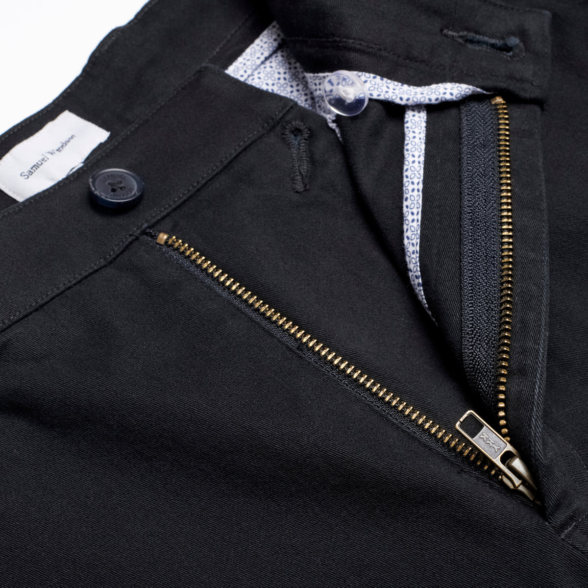 Slim Chino - Black - Zip Detail