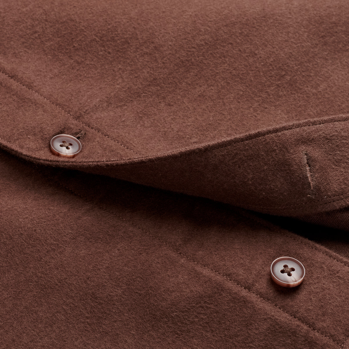 Moleskin Overshirt - Dark Brown - Buttons Detail