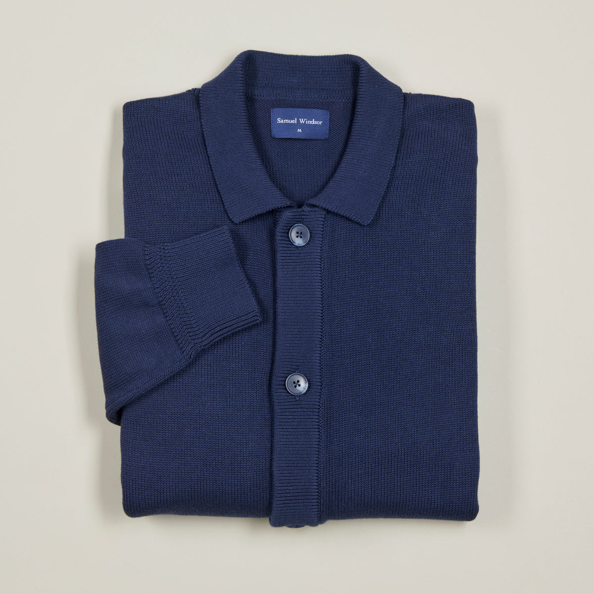 Knitted Cardigan - Navy - Folded