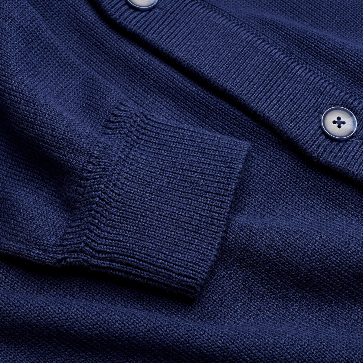 Knitted Cardigan - Navy - Sleeve Detail