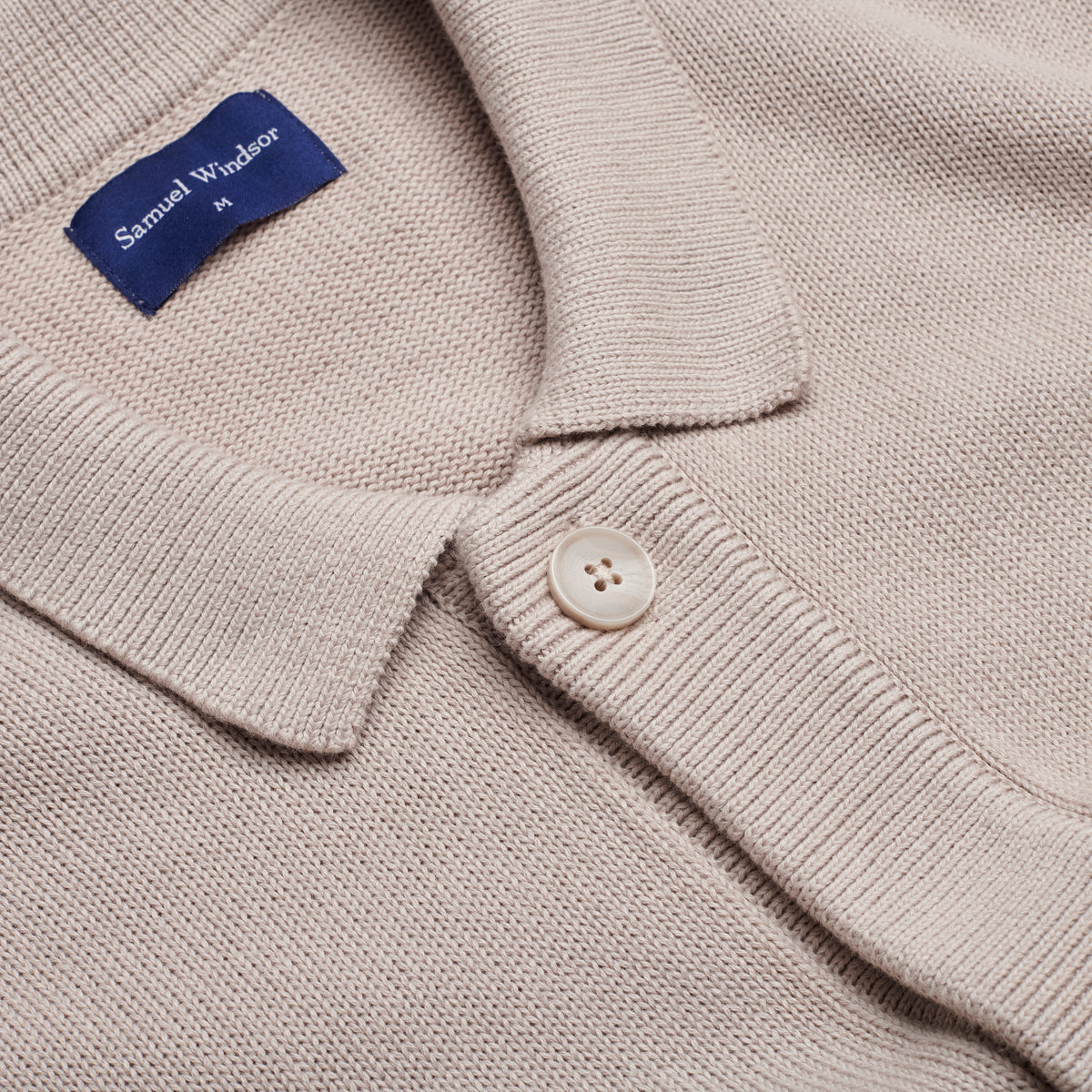 Knitted Cardigan - Taupe - Neckline Detail