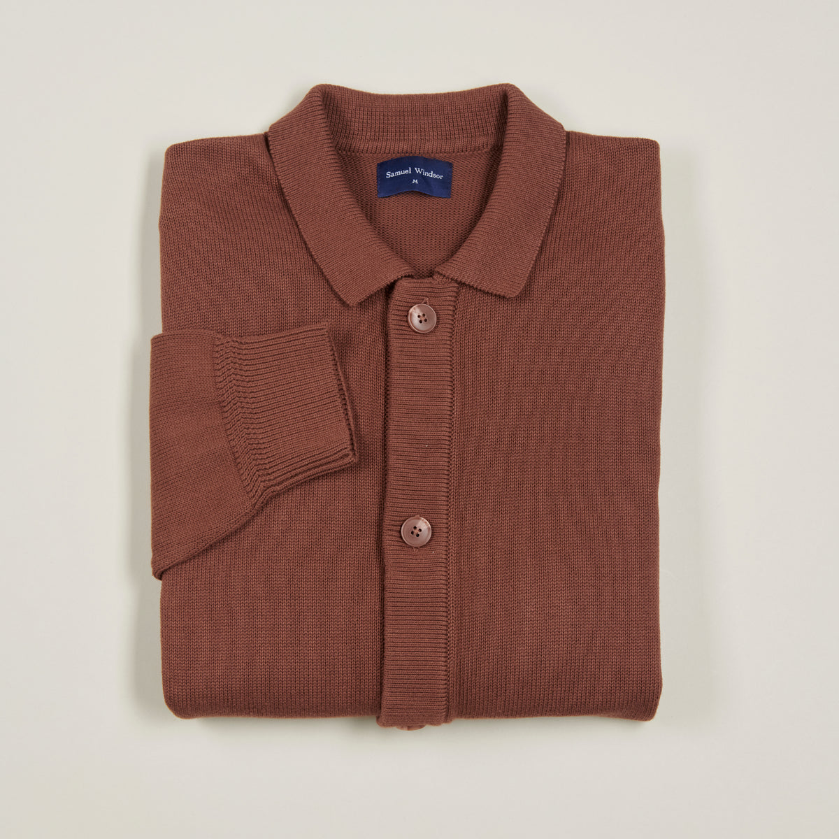 Knitted Cardigan - Chocolate - Folded
