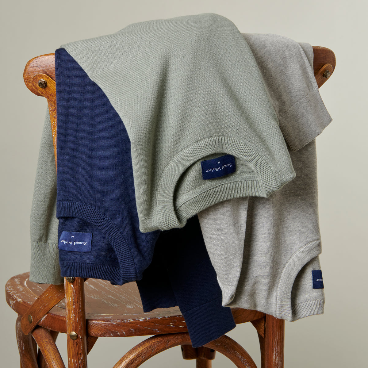 Crew Neck Jumper - Navy - Group Shot