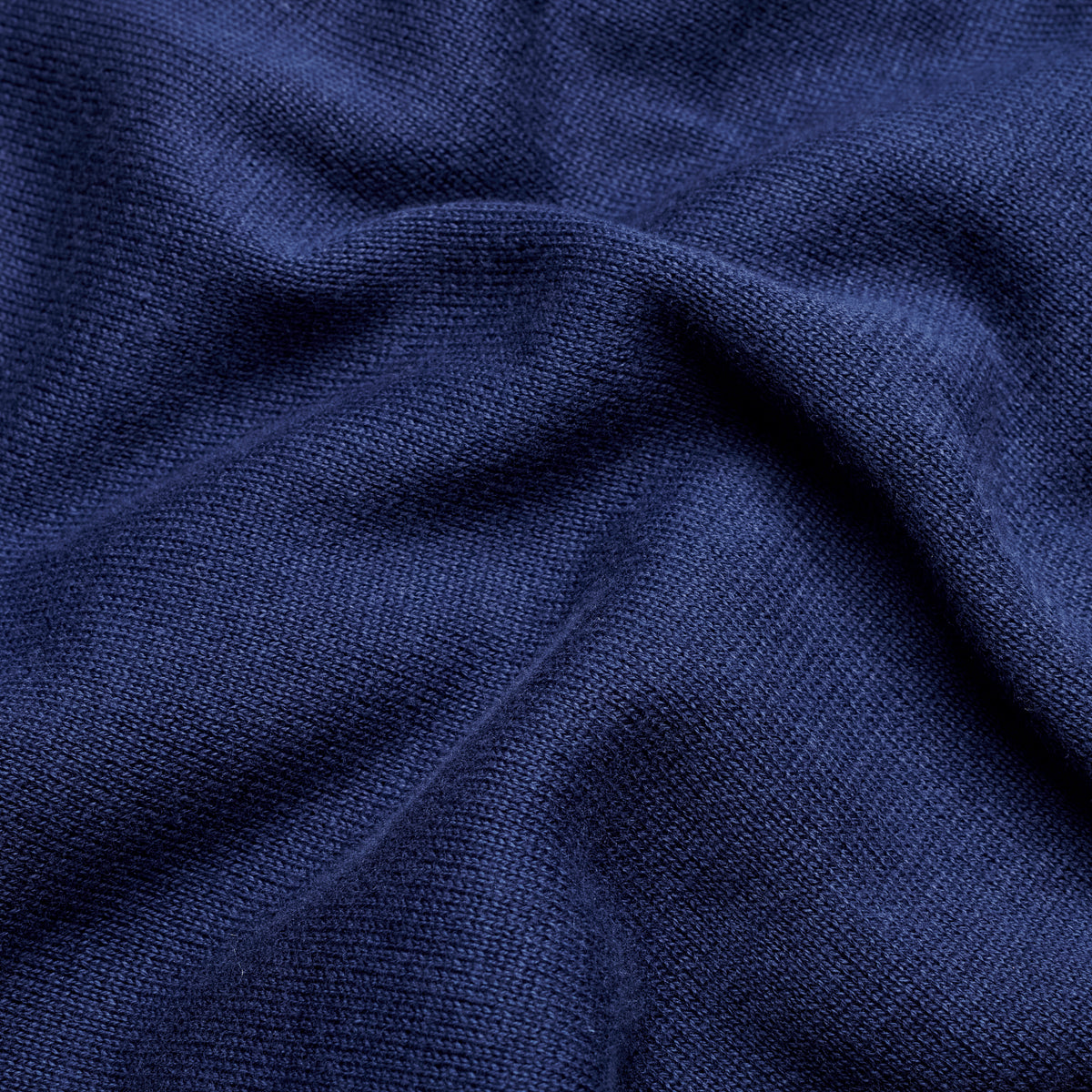 Crew Neck Jumper - Navy - Fabric Detail