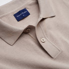 Knitted Polo - Taupe - Neckline Detail