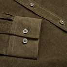 Corduroy Shirt - Dark Olive - Sleeve Detail