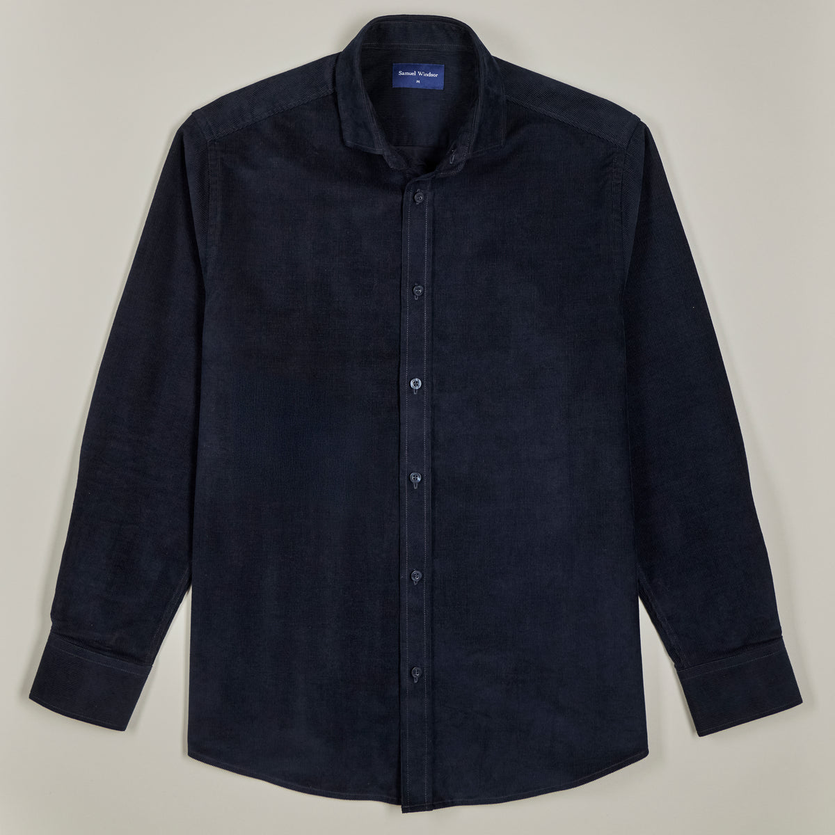 Corduroy Shirt - Navy - Front