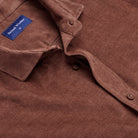 Corduroy Shirt - Dark Brown - Neckline Detail