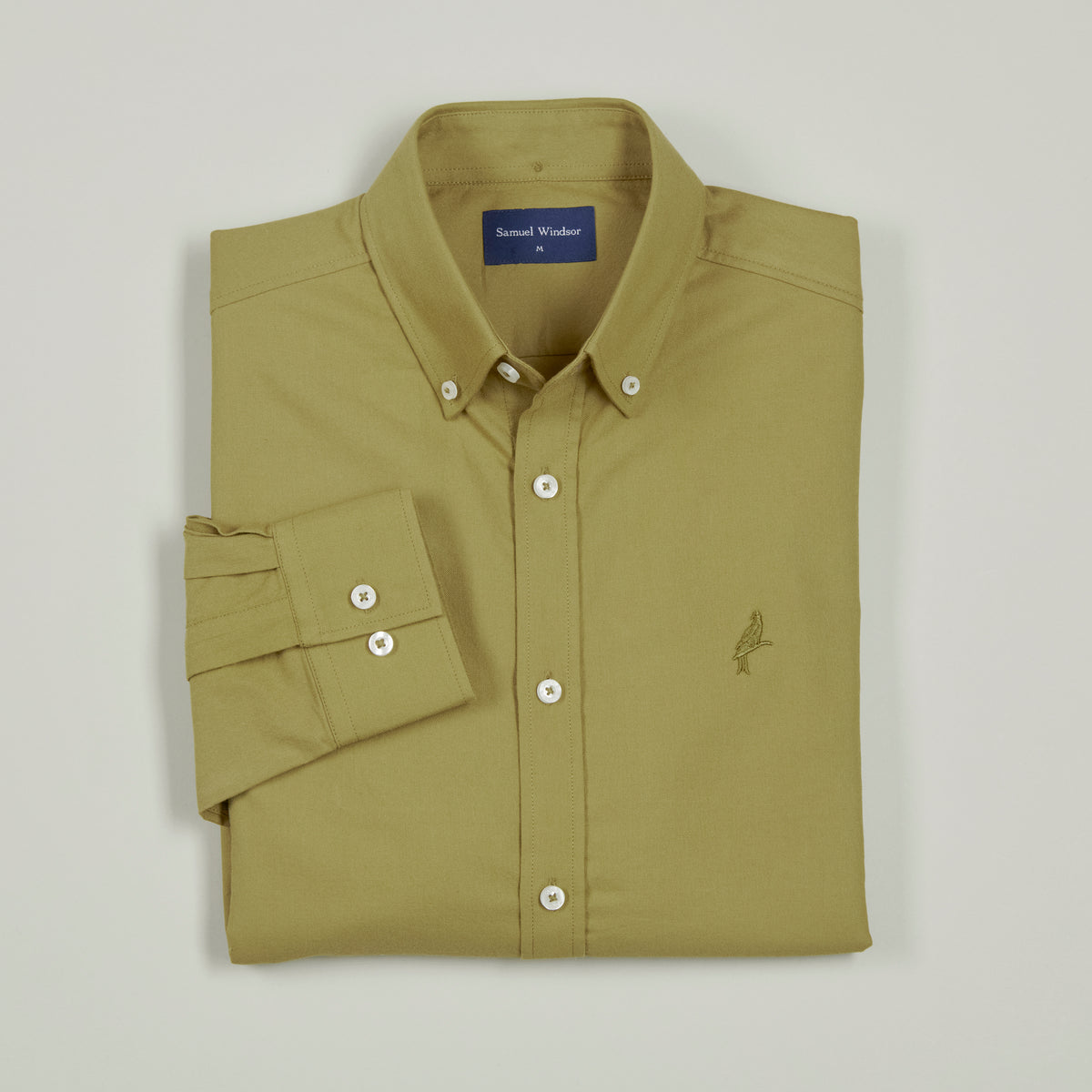 Oxford Shirt - Light Olive - Folded