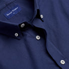 Oxford Shirt - Navy - Neckline Detail