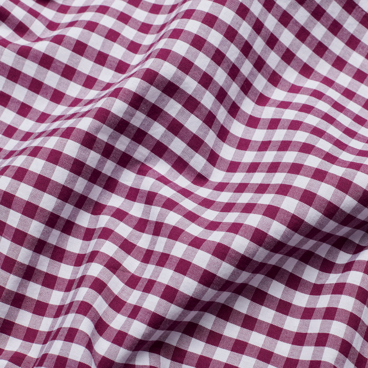 Poplin Shirt - Berry Check - Fabric Detail
