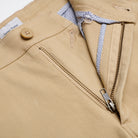 Flat Front Chino - Taupe - Zip Detail