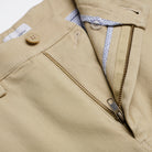 Flat Front Chino - Khaki - Zip Detail