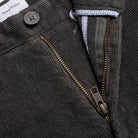 Corduroy Trousers - Gunmetal - Zip Detail