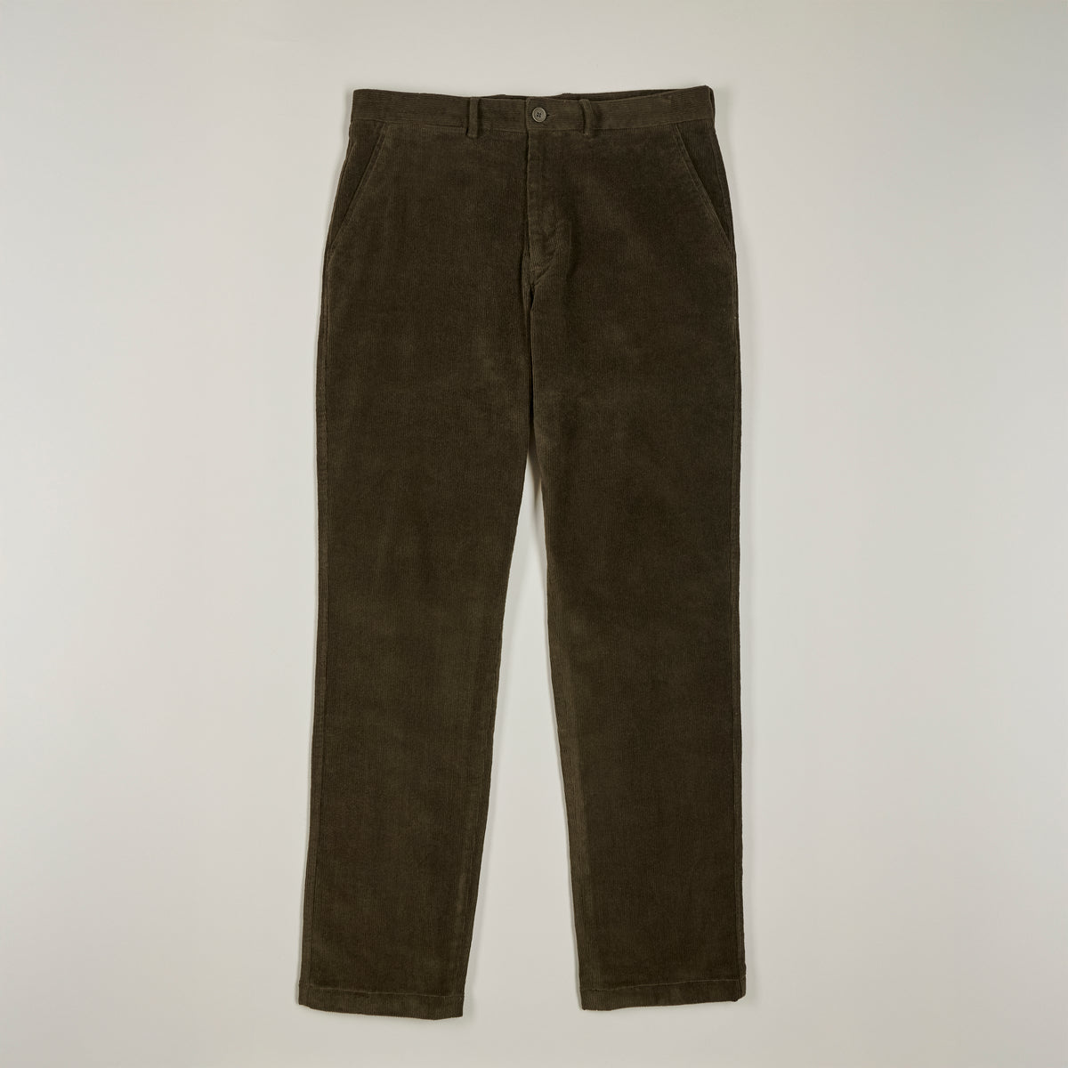 Corduroy Trousers - Dark Olive - Front