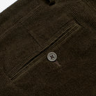 Corduroy Trousers - Dark Olive - Pocket Detail