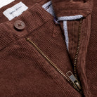 Corduroy Trousers - Dark Brown - Zip Detail