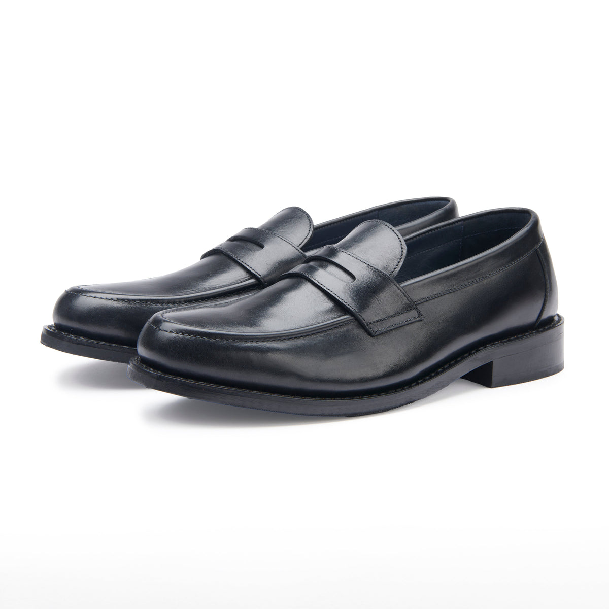 Penny Loafer - Black Rubber Sole (Wide Fit) - pair