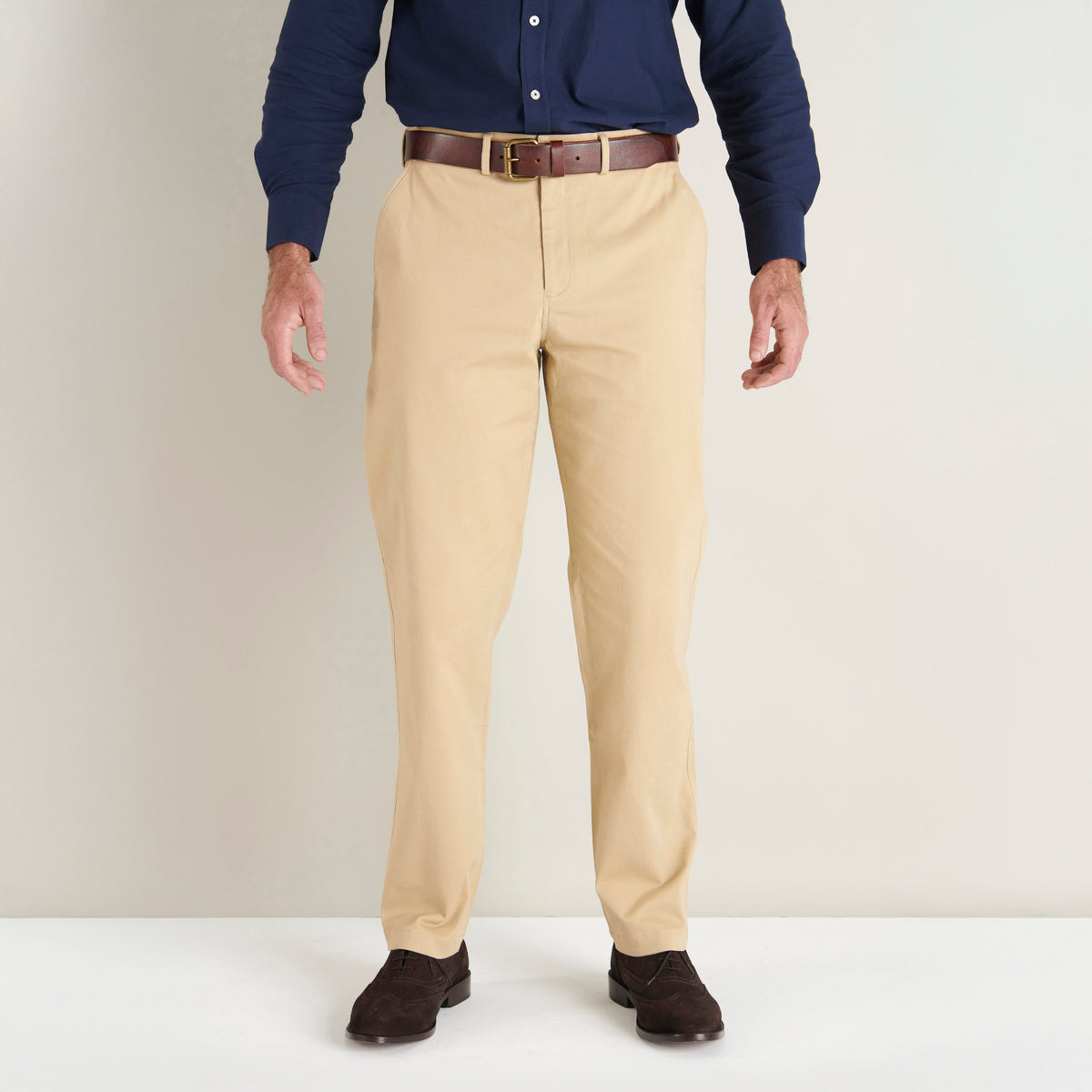 Flat Front Chino - Taupe - Lifestyle Front