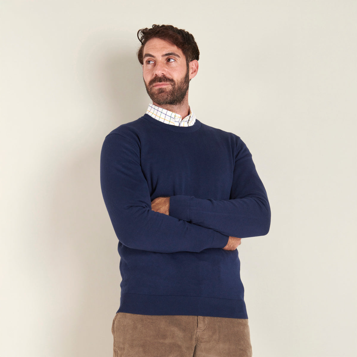 Crew Neck Jumper - Navy - Lifestyle Front