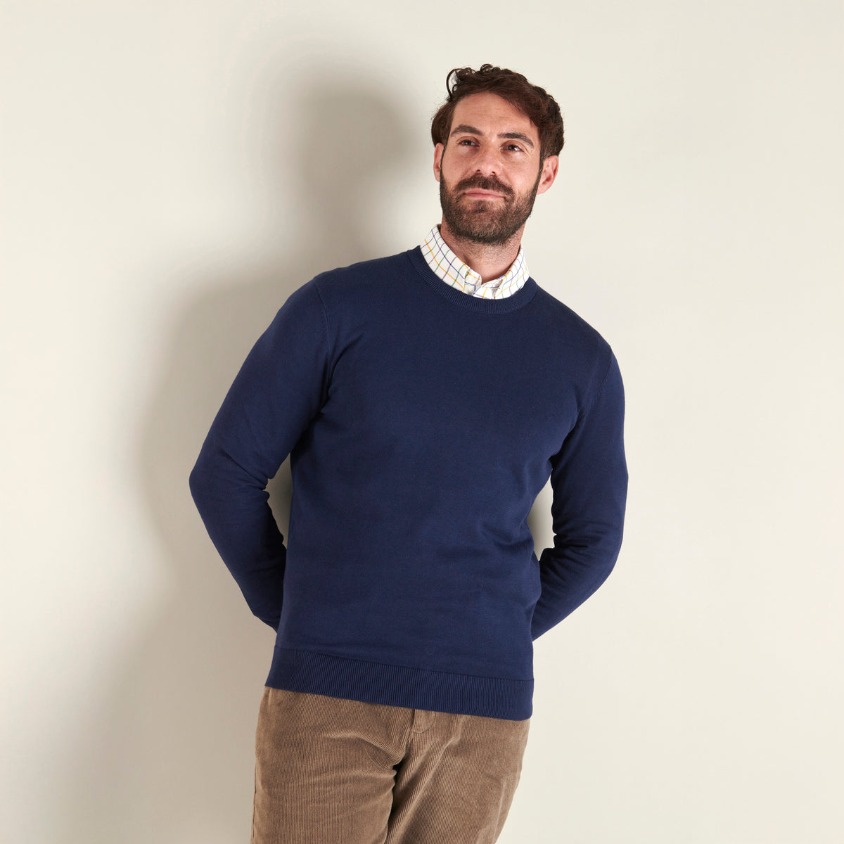 Crew Neck Jumper - Navy - Lifestyle Front