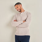 Knitted Polo - Taupe - Lifestyle Front
