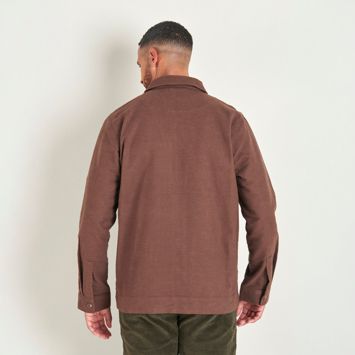 Moleskin Overshirt - Dark Brown - Lifestyle Back