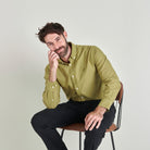 Oxford Shirt - Light Olive - Lifestyle Front