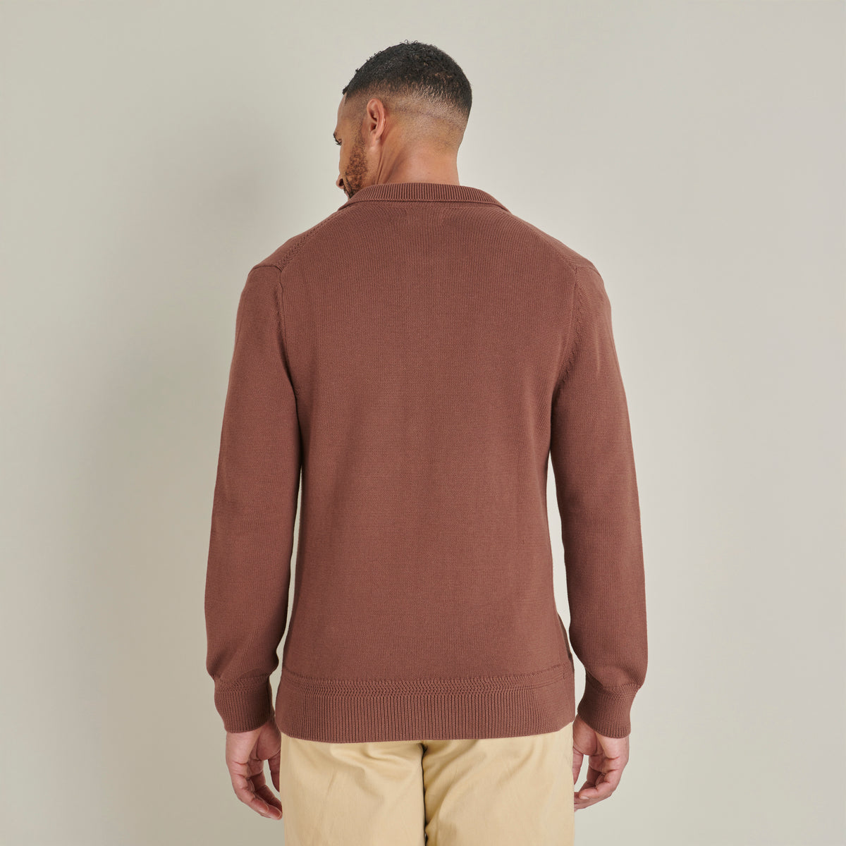 Knitted Cardigan - Chocolate - Lifestyle Back