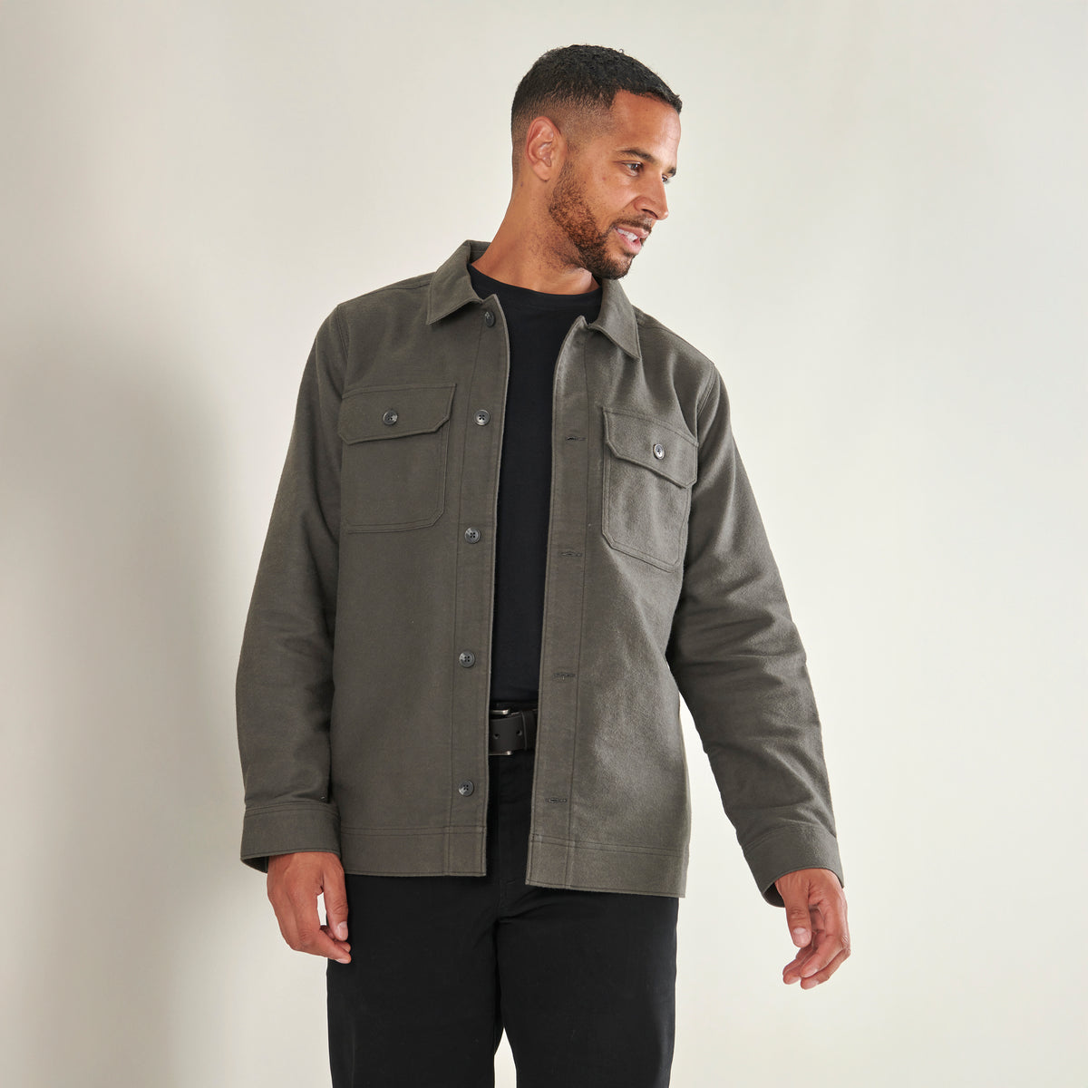 Moleskin Overshirt - Gunmetal - Lifestyle Front