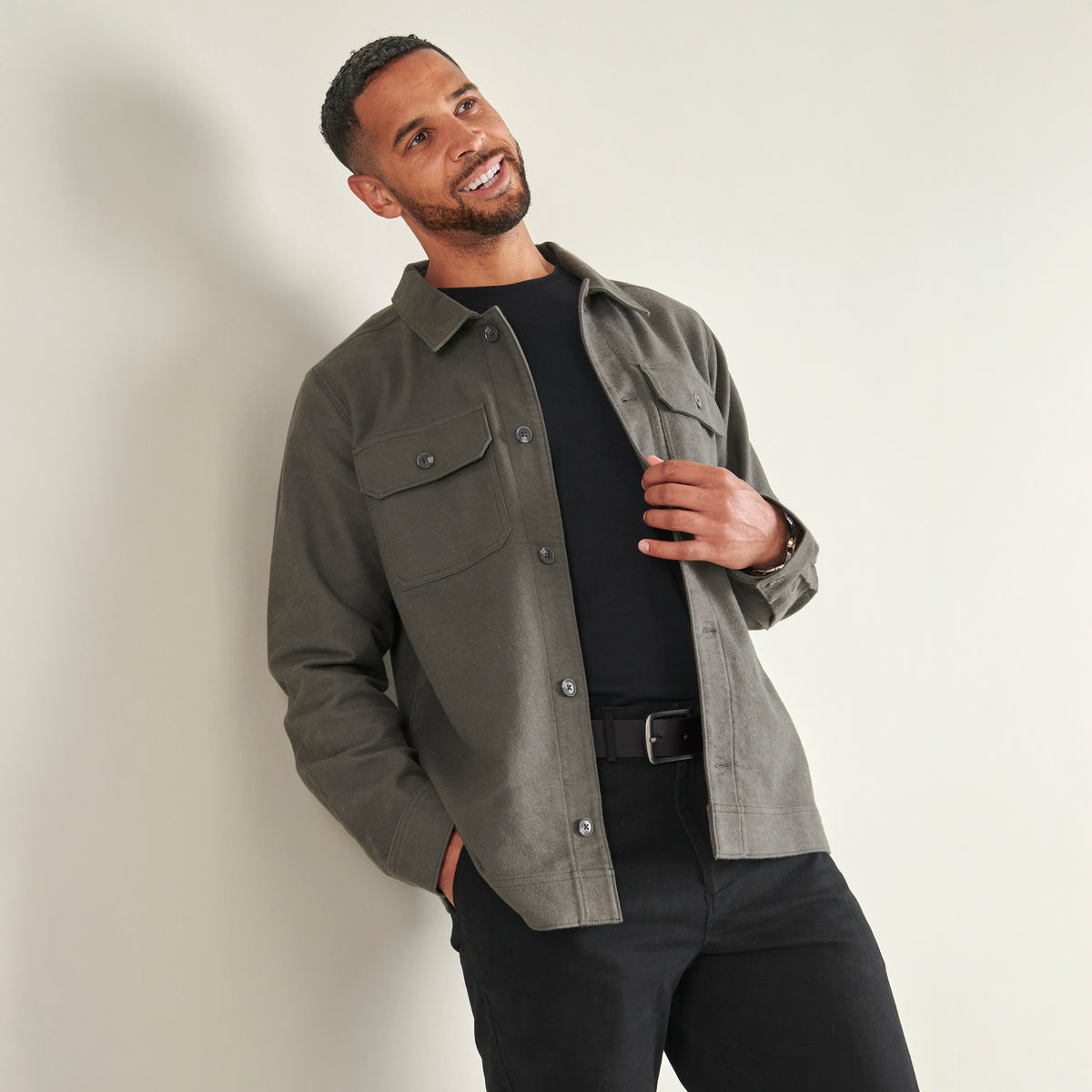 Moleskin Overshirt - Gunmetal - Lifestyle Front