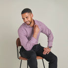 Poplin Shirt - Berry Check - Lifestyle Front